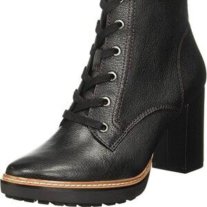 Naturalizer Callie Black Tumbled Leather Heeled Booties 6.5